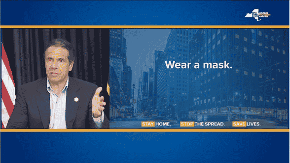 Photo of Governor Cuomo and the words Wear a mask