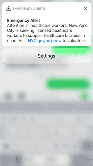 Emergency text alert