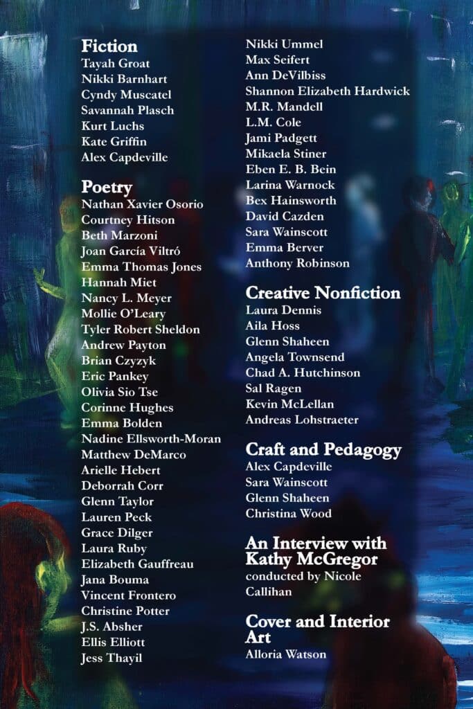 A list of writers in Volume 61 of The McNeese Review